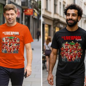 The Liverpool Legends Players in Anime Style - 100% Cotton Print T-shirt - Unisex
