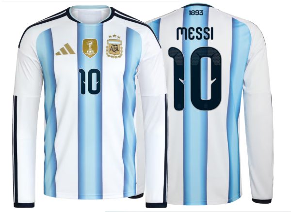 Argentina Home 2026 long sleeve messi nameset front & back