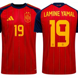 Spain Home Football World Cup 2026 Champions Jersey - 2 Stars (Lamine Yamal No.19 Version)